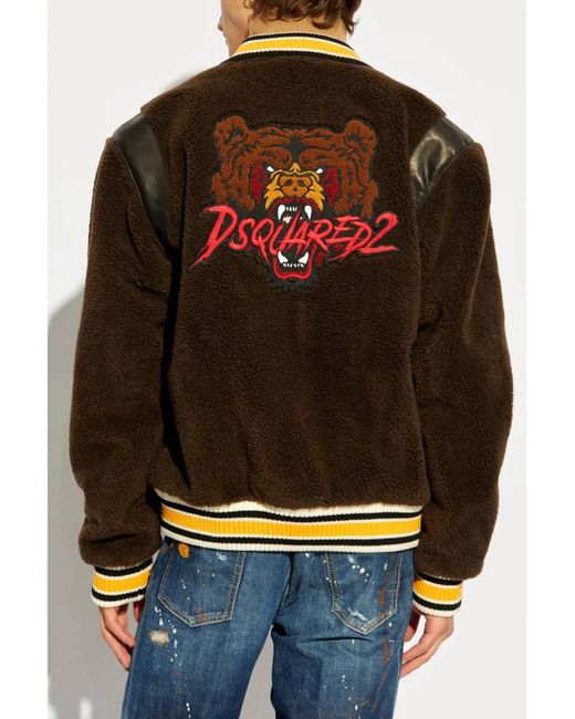 Chaqueta Bómber Bear's Varsity DSquared² de hombre de color Black