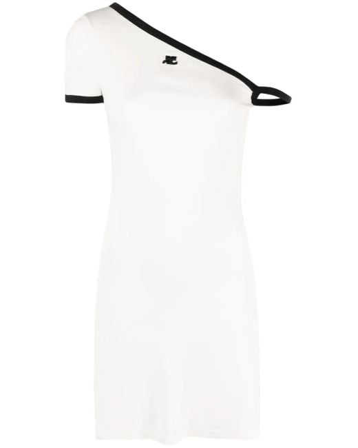 Robe Courte À Patch Logo Courreges en coloris White