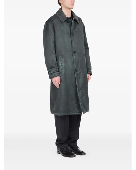 MM6 by Maison Martin Margiela Gray Waxed Button-Up Coat for men