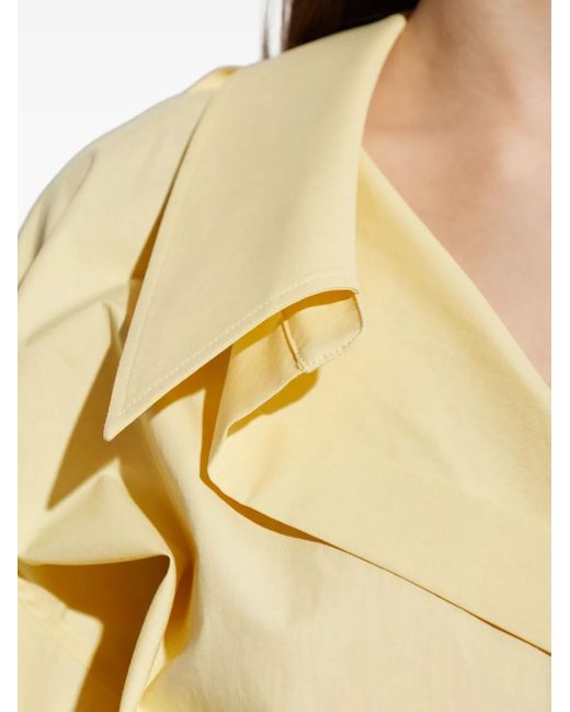 The Attico Metallic Mini Buttoned Collared Dress