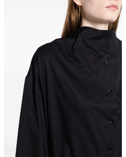 Lemaire Belted Cotton Shirtdress in het Black