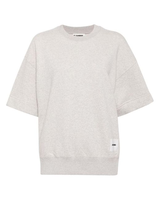 Jil Sander White Short-sleeve Cotton Sweatshirt