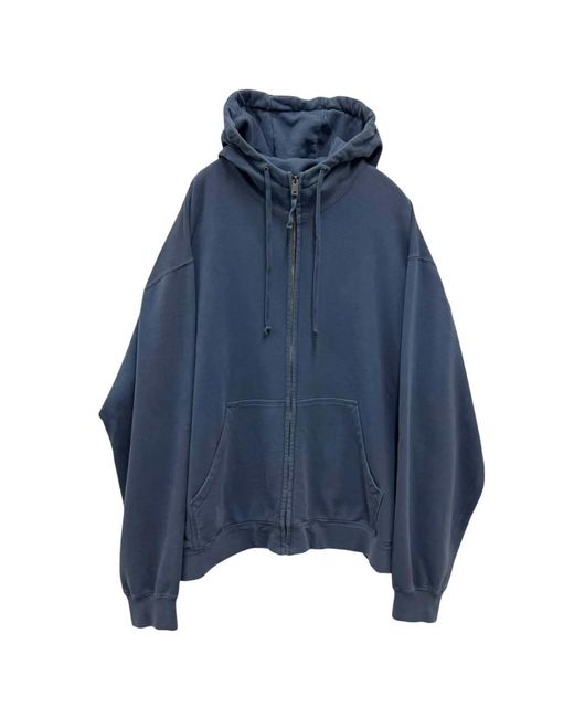 Maison Margiela Blue Zip-Up Hoodie for men