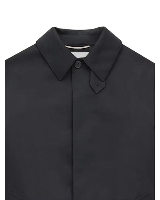Saint Laurent Blue Single-Breasted Collared Coat