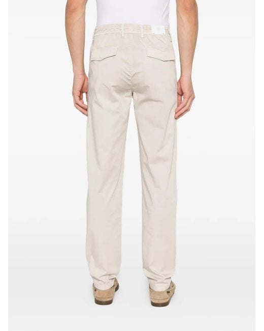 Eleventy White Pleated Trousers for men