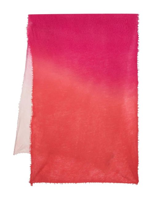 Mouleta Pink Frayed Cashmere Scarf