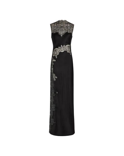 Shona Joy Black Jamila Lace-Panelled Sleeveless Maxi Dress