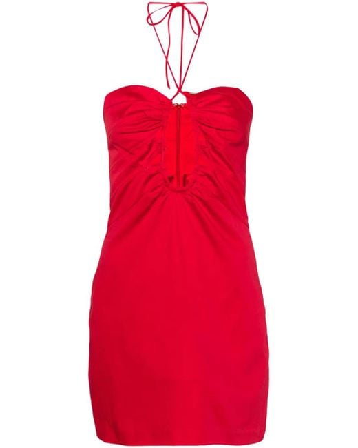 Cult Gaia Red Laura Halterneck Minidress