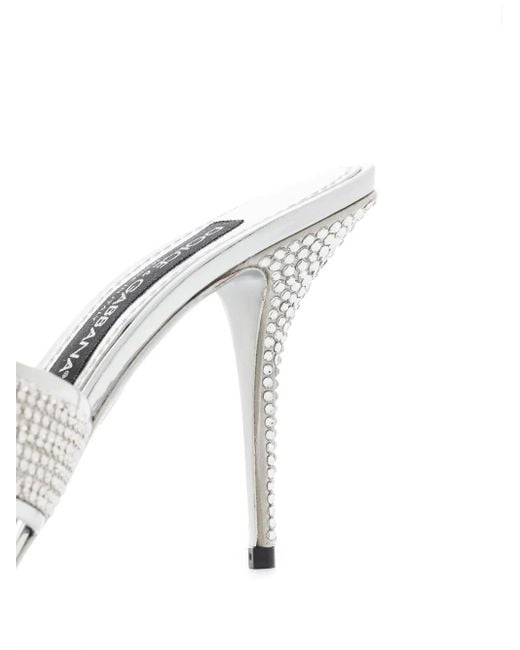 Dolce & Gabbana White Crystal-Embellished Sandals