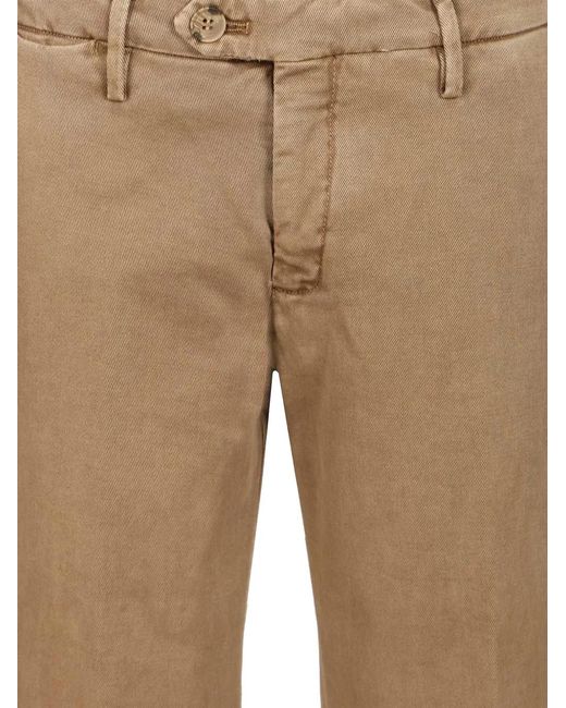 Al Duca D'aosta Natural Drill-Texture Trousers for men