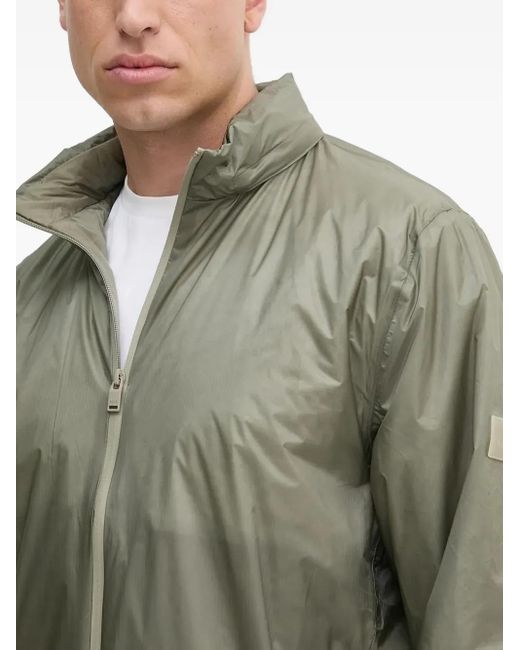 Rains Green Zip-Front Lightweight Jacket