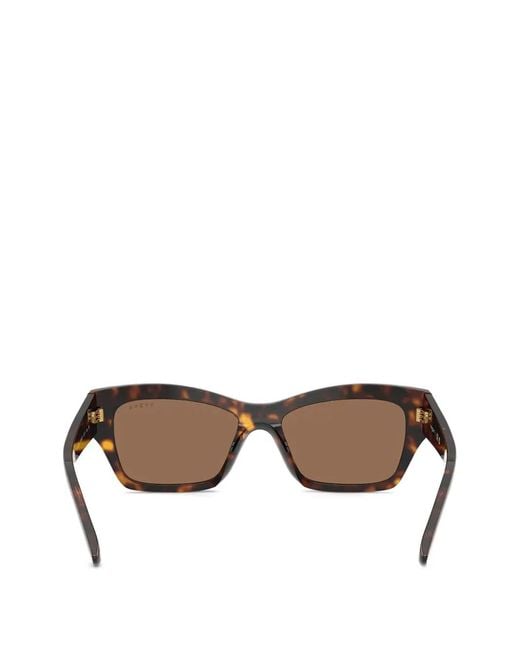 Vogue Eyewear Brown Tortoiseshell-Effect Rectangle-Frame Sunglasses