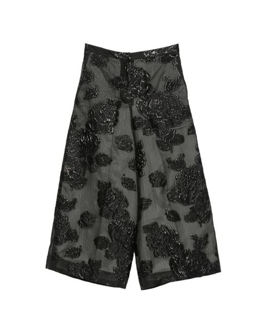 Psophia Gray Floral-Jacquard Wide-Leg Palazzo Pants