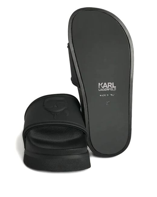 Karl Lagerfeld Black Ikon Kondo Pool Slides