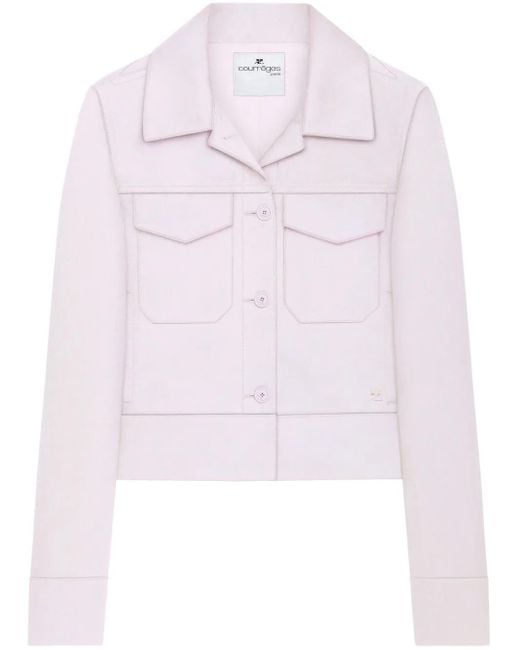 Courreges Pink Logo-Patch Jacket