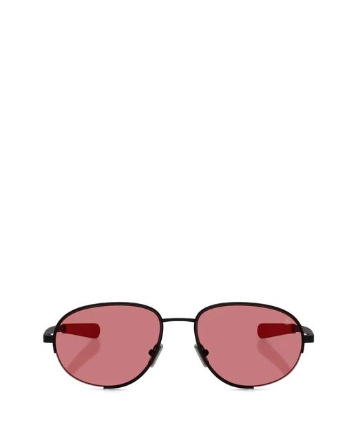 Moncler Pink Matte Circuit Round Sunglasses