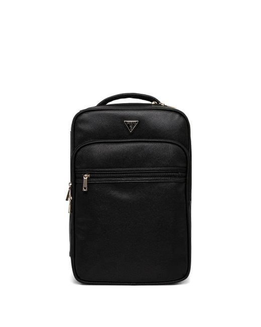 Guess Black Norom Saffiano Leather Backpack