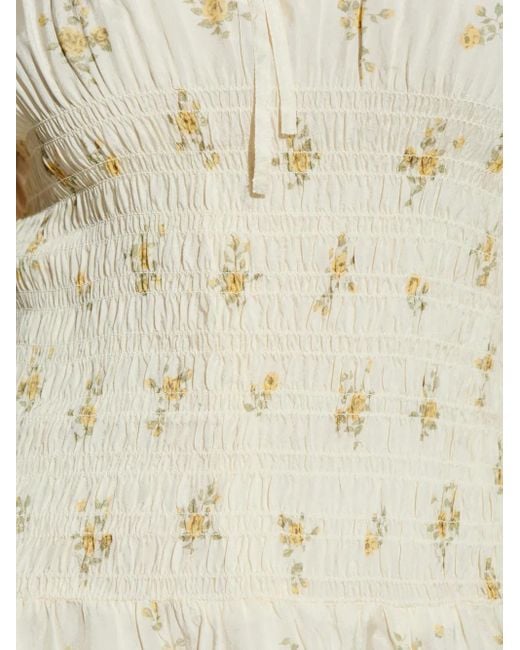 Ganni Maxi-Jurk Met Bloemenprint in het White