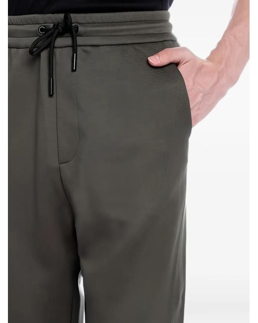 Giorgio Armani Black Drawstring Logo-Patch Track Pants for men