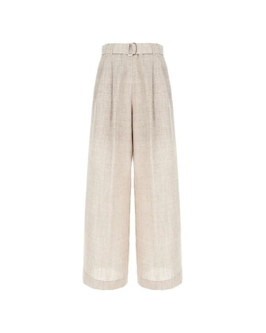 Panicale White Belted Trousers