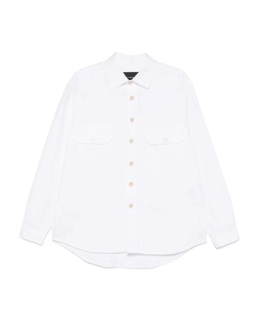 White Sand White Cotton Shirt for men