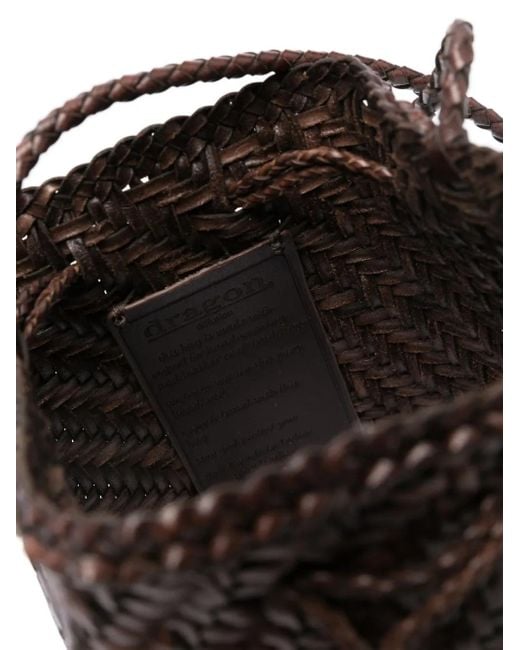 Dragon Diffusion Brown Pompom Double Jump Tassel-Detail Bucket Bag