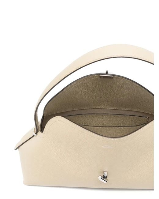 Totême Natural Medium T-Lock Grained-Leather Shoulder Bag