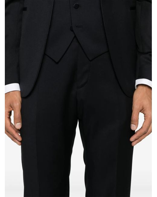 Tagliatore Black Wool Three-Piece Suit for men