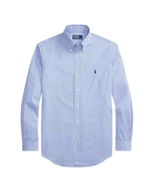 Polo Ralph Lauren Blue Striped Collared Shirt for men