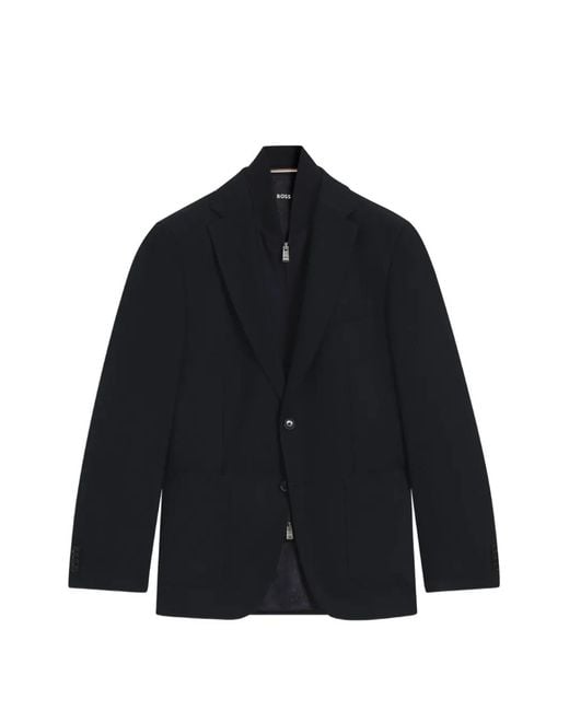Boss Blue Textured Bib Blazer for men