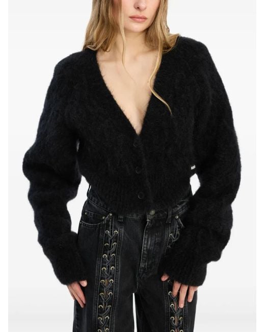ROTATE BIRGER CHRISTENSEN Black V-Neck Cardigan