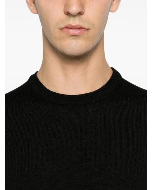 SERGIO MORETTI FIRENZE Black Crew-Neck Sweater for men