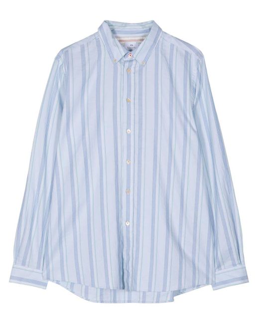 PS by Paul Smith Blue Striped Organic Cotton Shirt for men