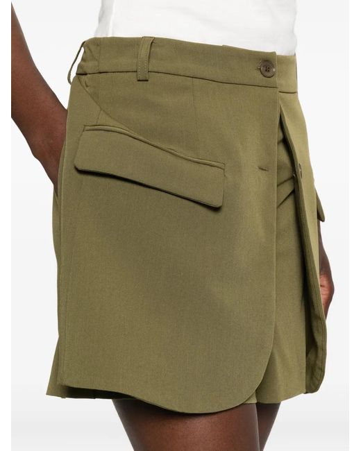 Imperial Green Layered Panel Shorts