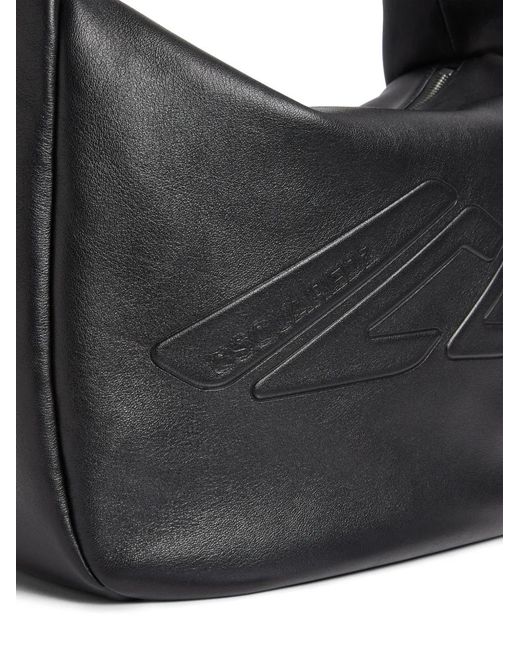 DSquared² Black Logo-Embossed Leather Tote Bag