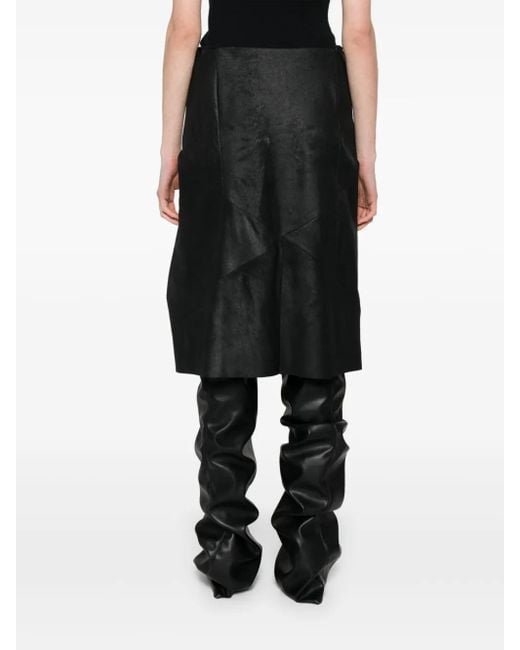 Rick Owens Black Midirock Aus Leder