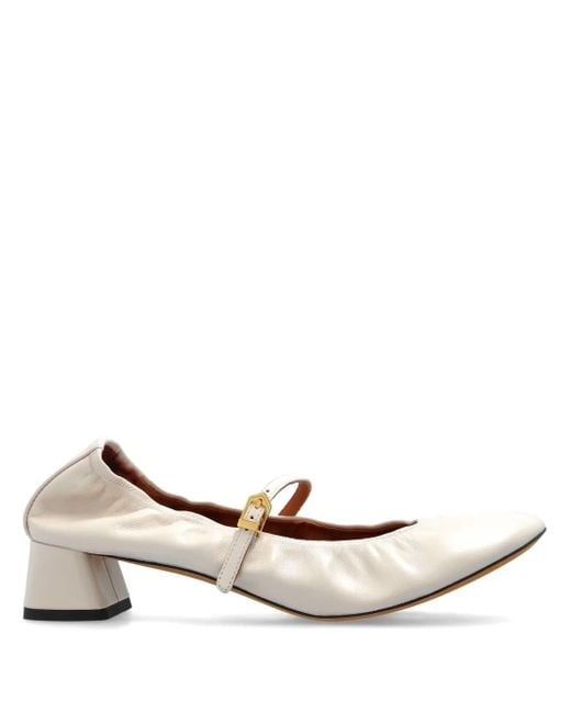 Lanvin Natural 40Mm Leather Pumps