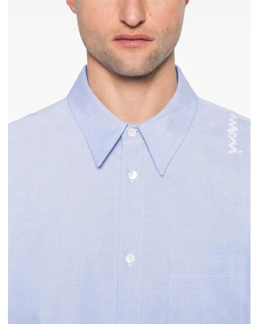 Marni White Logo-Embroidered Shirt for men
