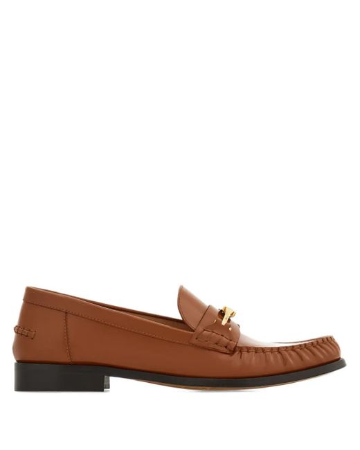 Ferragamo Brown Loafer Mit Logo-Schild