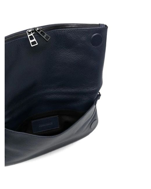 Zadig & Voltaire Blue Grained Wings-Patch Bag