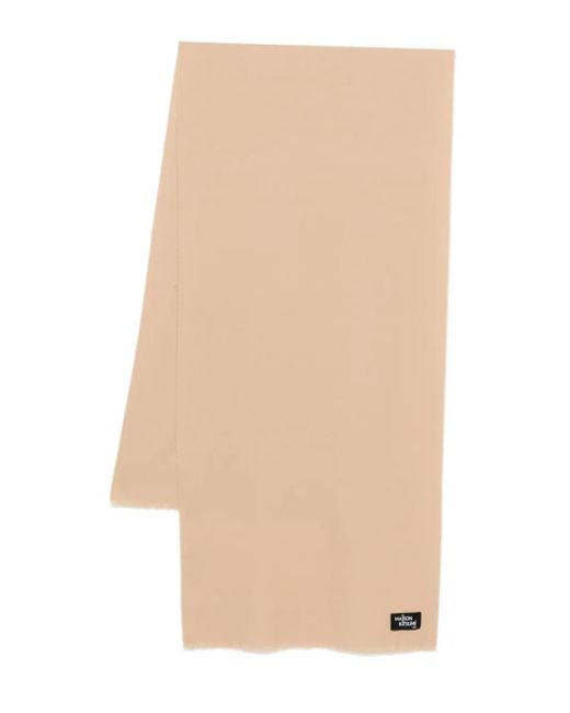 Maison Kitsuné Natural Fringed Wool Scarf