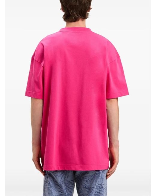 Palm Angels T-Shirt Met Logo in het Pink voor heren
