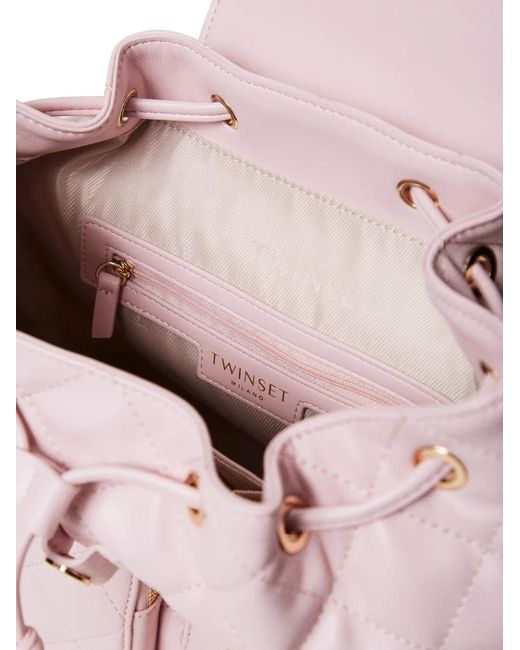 Zaino Con Placca Logo di Twinset in Pink