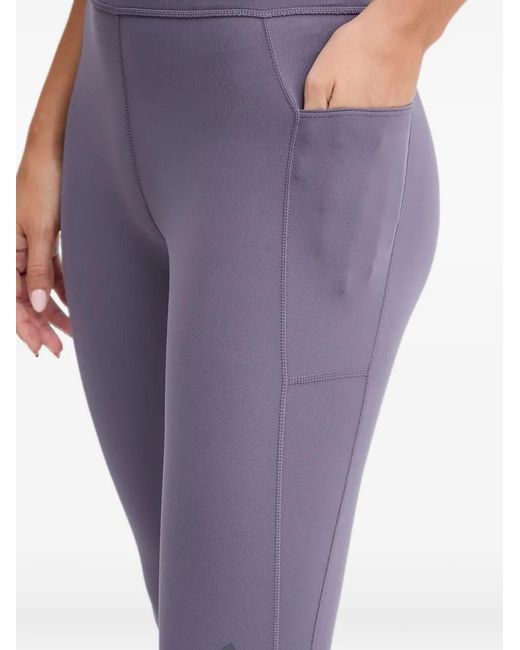Adidas Blue 7/8 Own The Run Logo-Print Performance Leggings