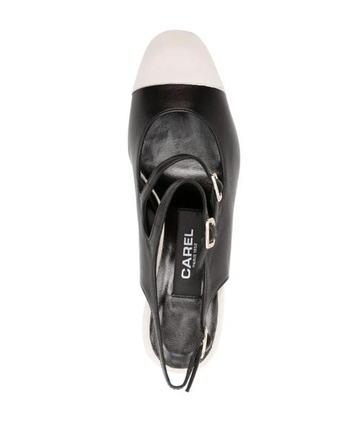 CAREL PARIS Black Papaya Slingback-Pumps 60Mm
