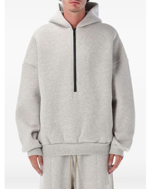 Fear Of God Gray Athletic Half-Zip Hoodie for men