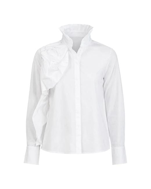 Psophia White Ruffled Shirt