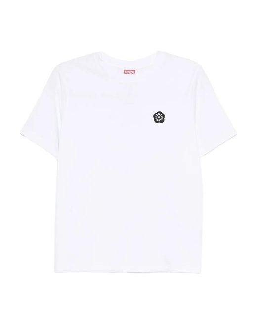 KENZO White Boke Flower 2.0 T-Shirt With Embroidery