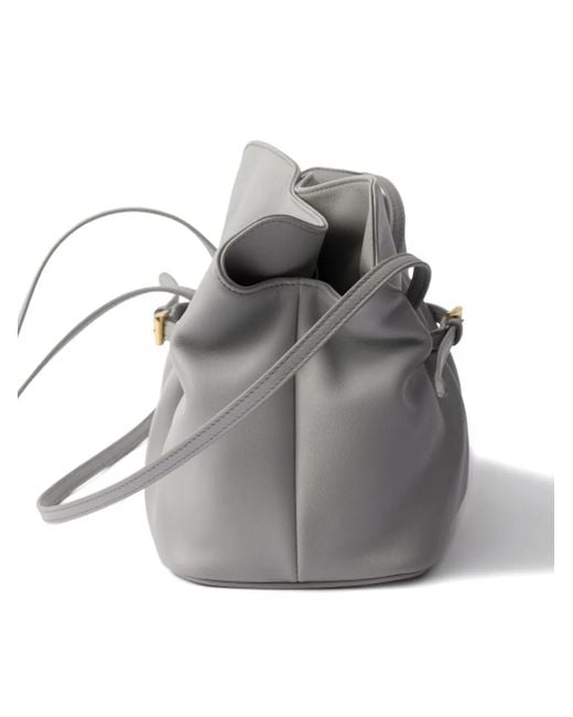 ハンドバッグ　PRADA レザーバッグ　グレー 楽天市場】PRADA プラダ モノクローム スモールバッグ ハンドバッグ