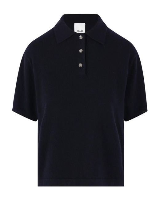 Allude Blue Three-Button Polo Shirt